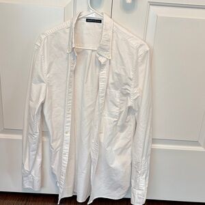 Brandy Melville white oversized button down top.